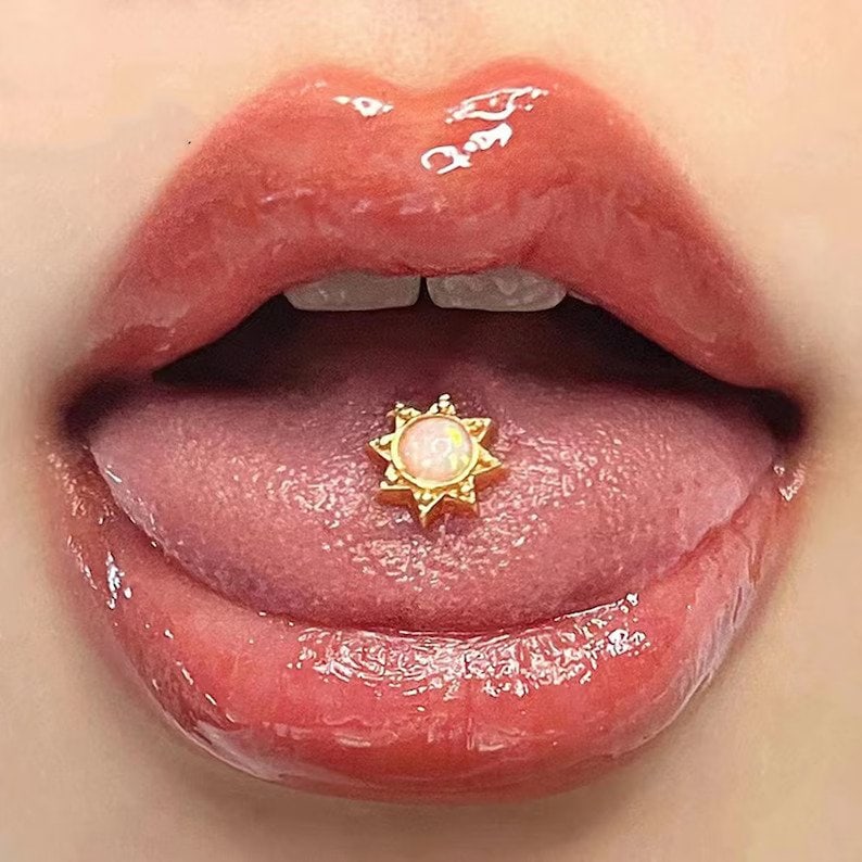 Sun Opal Tongue piercing