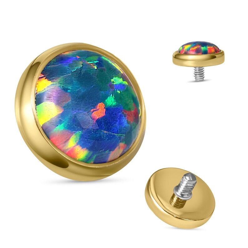 Yellow Rose White Gold Bezel Dermal Top