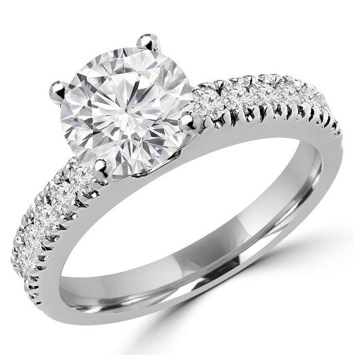 solitaire engagement ring in white gold setting