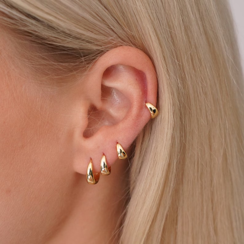 huggie hoop earring for helix piercing