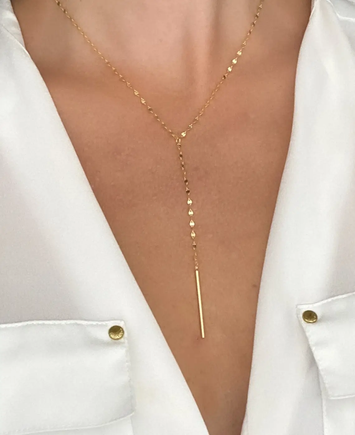 gold lariat necklace