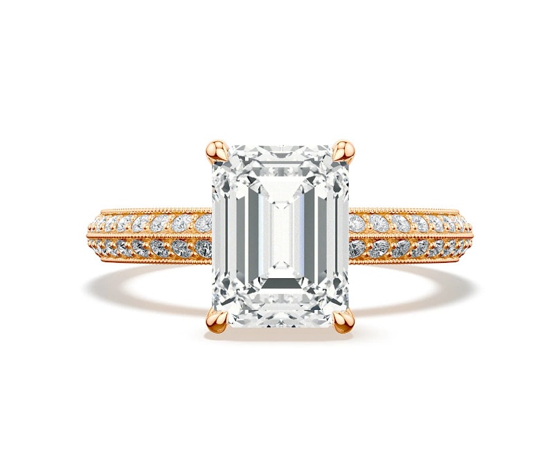 emerald cut diamond solitaire engagement ring