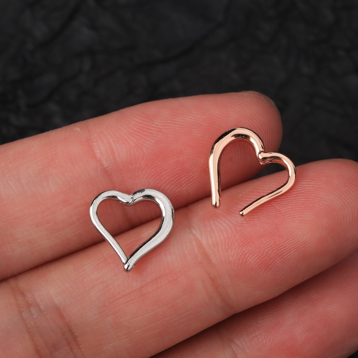 heart shape rook earrings