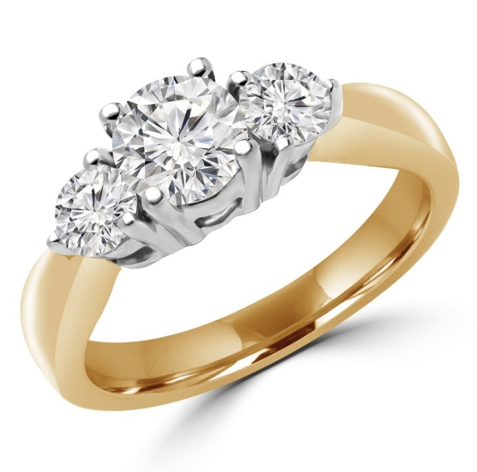 gold three stone engagement ring