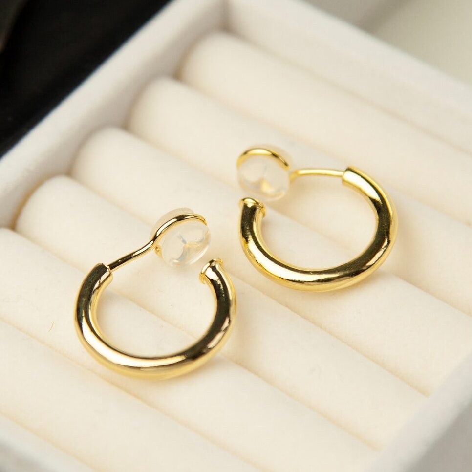 gold mini clip earrings