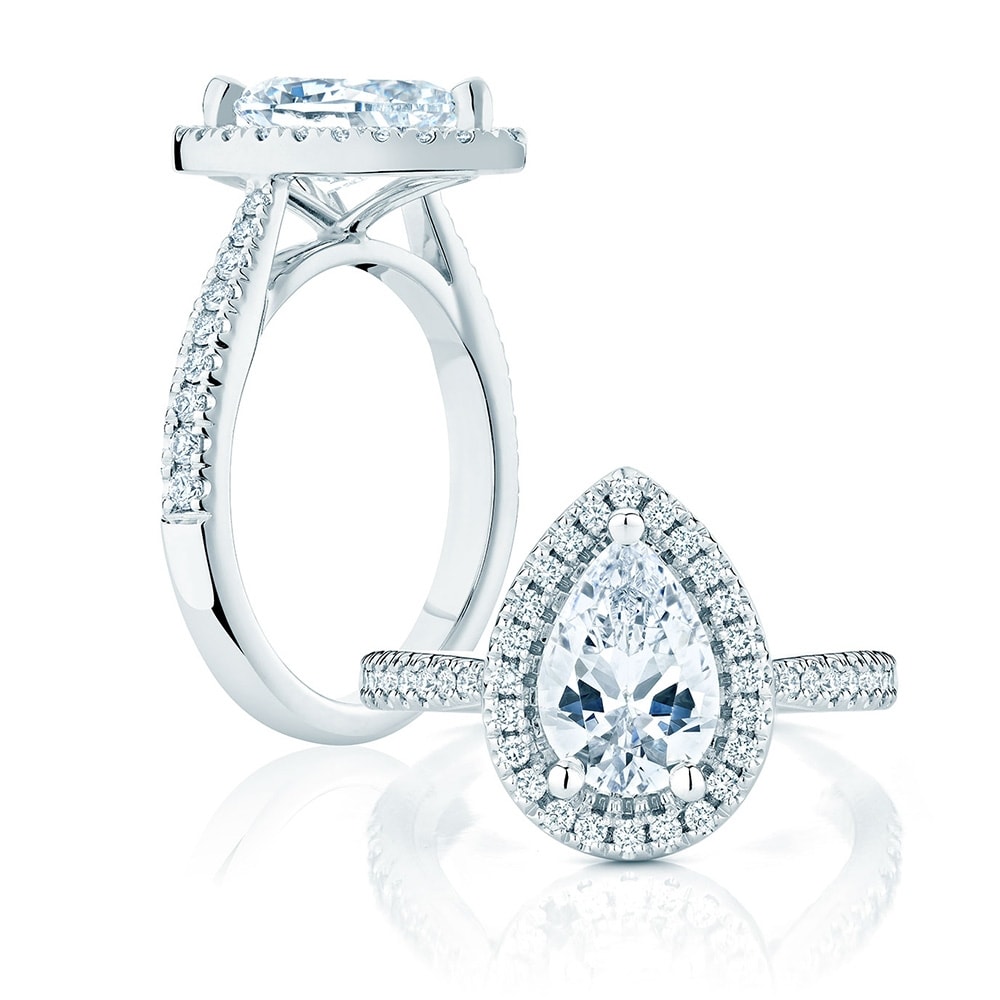 pear shape diamond engagement ring