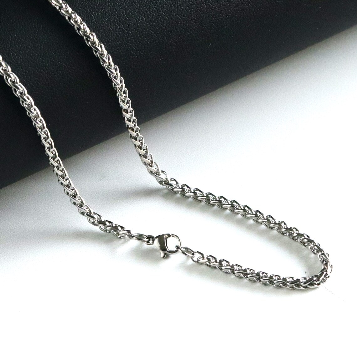 stainless steel wheat chain necklace