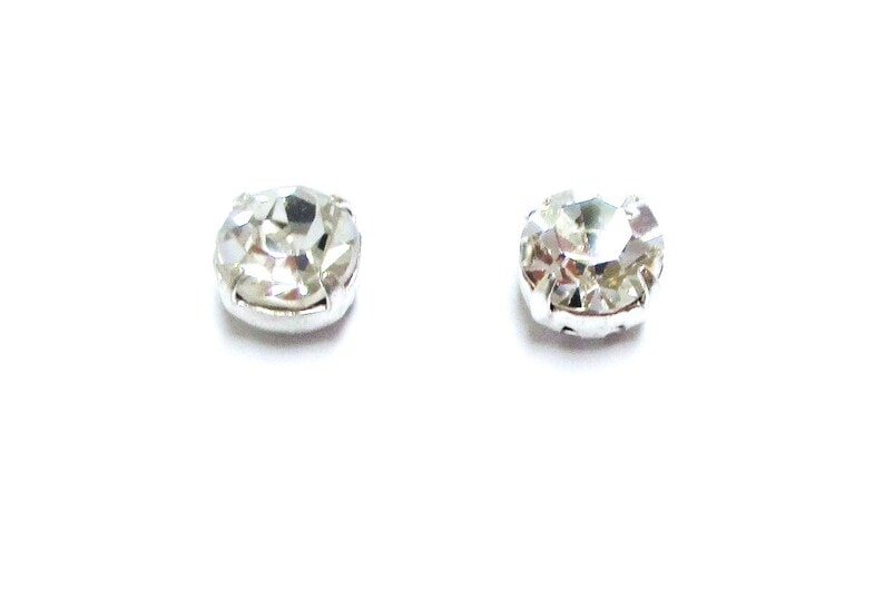 Crystal Magnetic Earrings Silver
