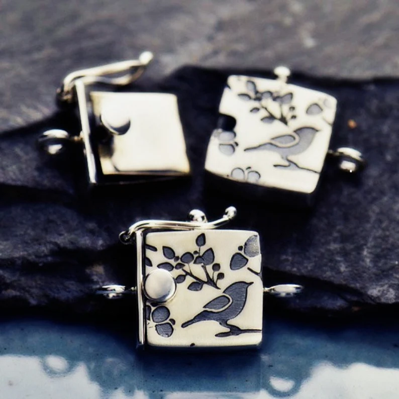 Sterling Silver Bird Box Clasp