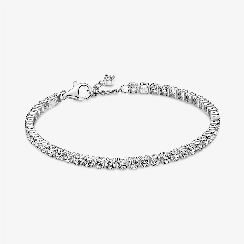 Sterling Silver Sparkling Tennis Bracelet