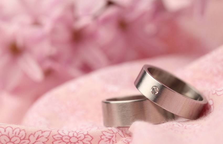 Titanium wedding rings