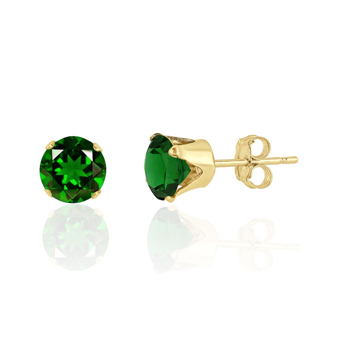 gold chrome diopside stud earrings