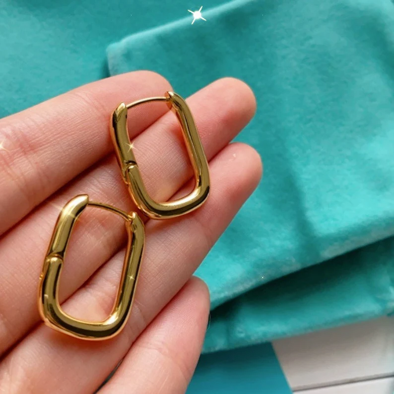 gold vermeil chunky hoop earrings