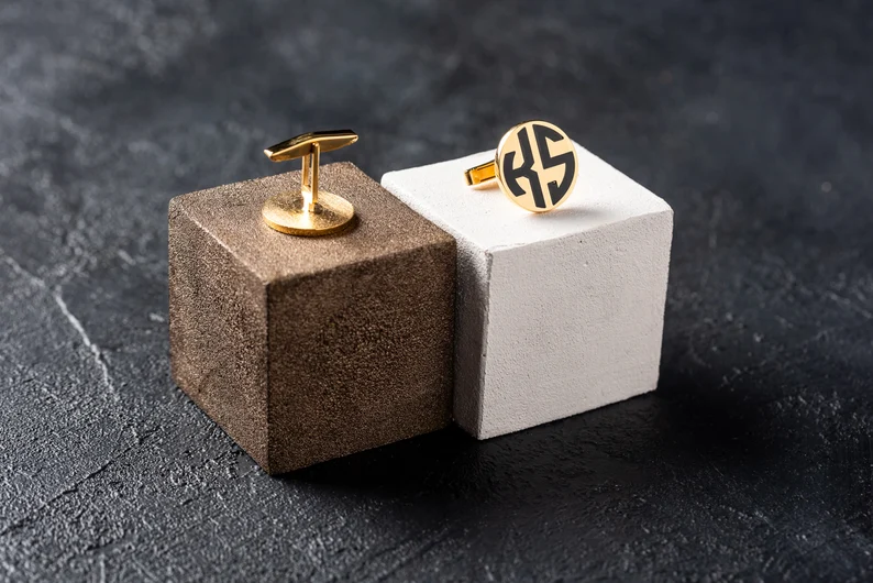 gold vermeil monogram cufflinks