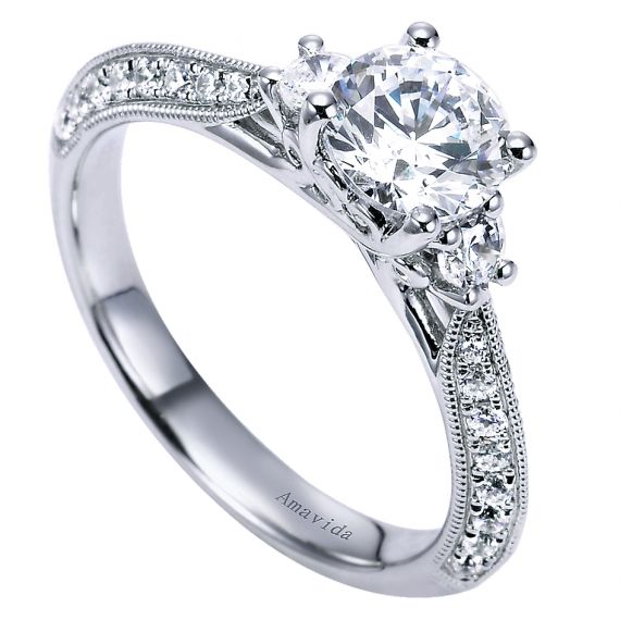 three Stone Diamond Engagement Ring