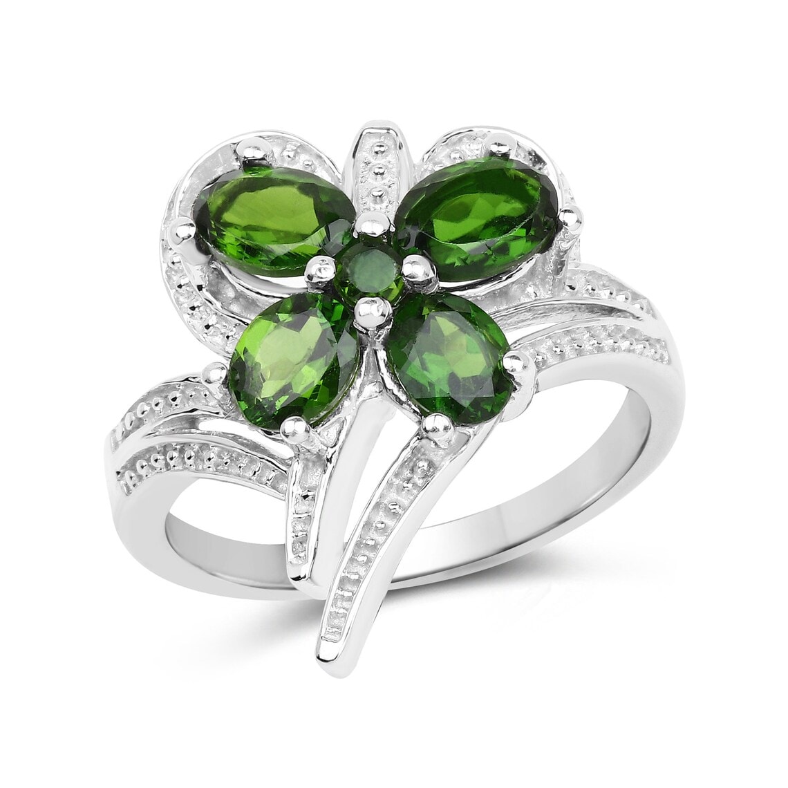 1.64 ctw natural chrome diopside ring