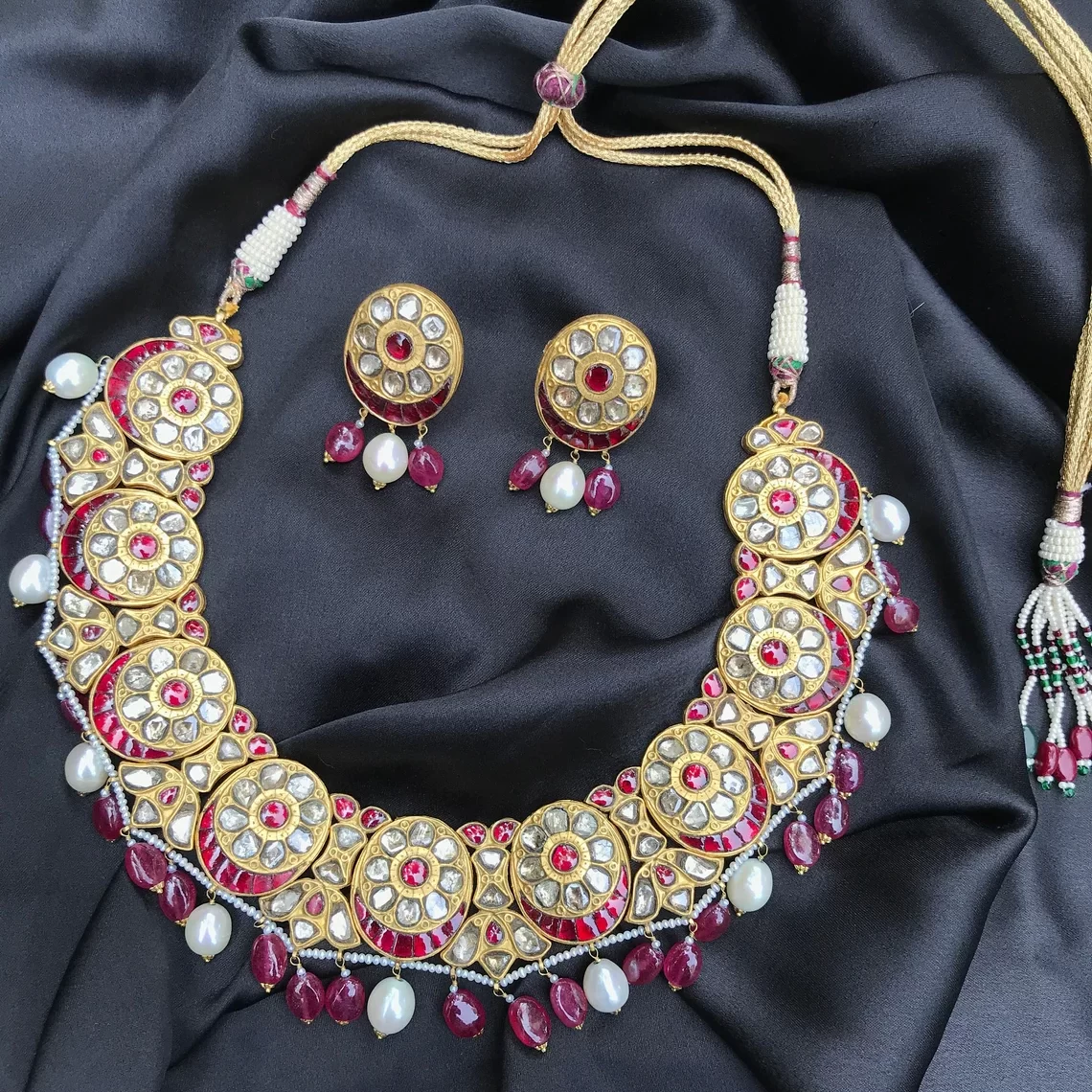 traditional mughal necklace earrings set
