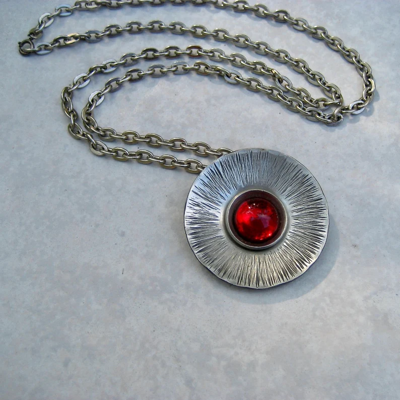 vintage scandinavian pewter necklace