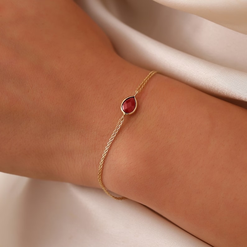 14K Gold Ruby Bracelet