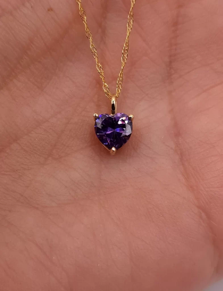 14Kt Gold Alexandrite Heart Necklace