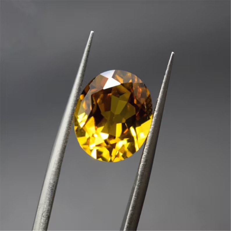 Yellow Sapphire Oval Faceted Gemstone